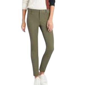 Banana Republic Brushed Sloan Pants Olive Green Mid Rise Slim Fit Sz 4